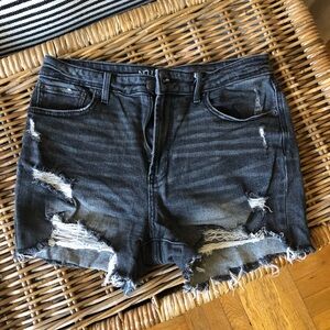 NO BOUNDARIES CHARCOAL DENIM SHORTS 🖤